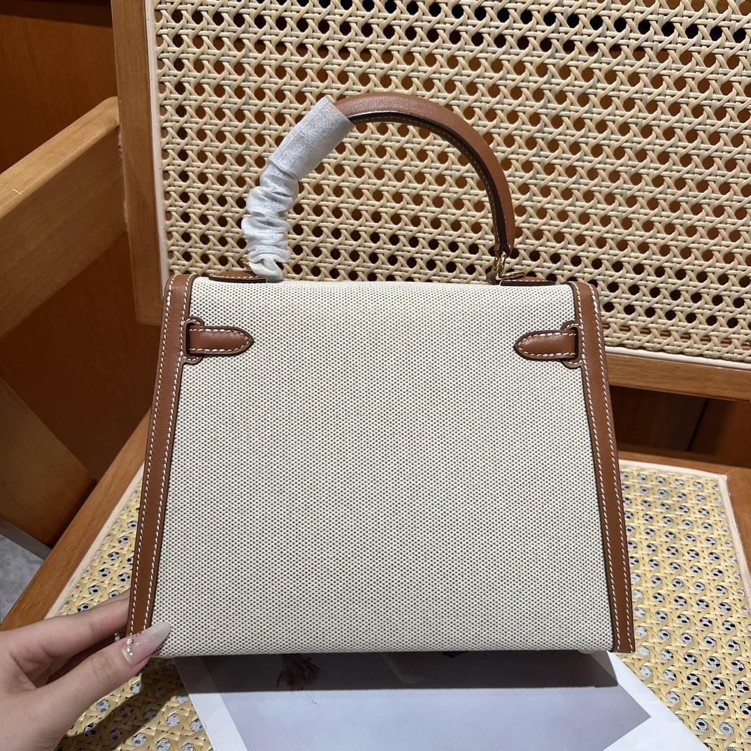 Hermes Vintage Toile & Barenia Kelly 25 - DopestKickz