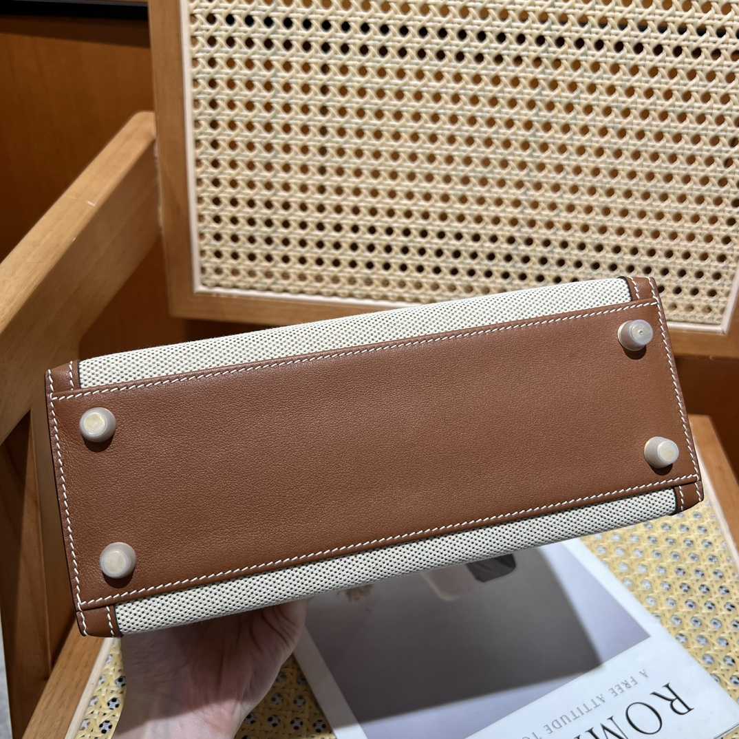 Hermes Vintage Toile & Barenia Kelly 25 - DopestKickz