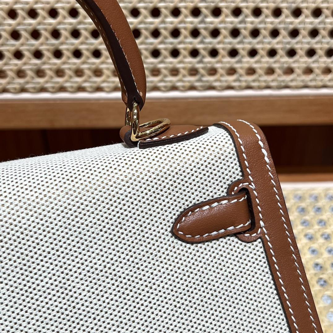 Hermes Vintage Toile & Barenia Kelly 25 - DopestKickz
