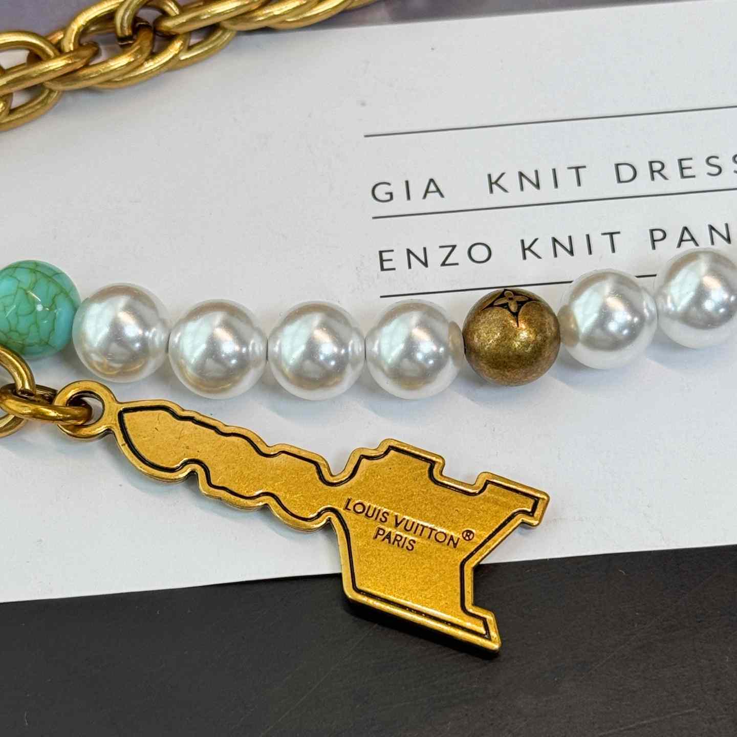 Louis Vuitton Pearls Chain Belt and Bag Charm   M02097 - DopestKickz