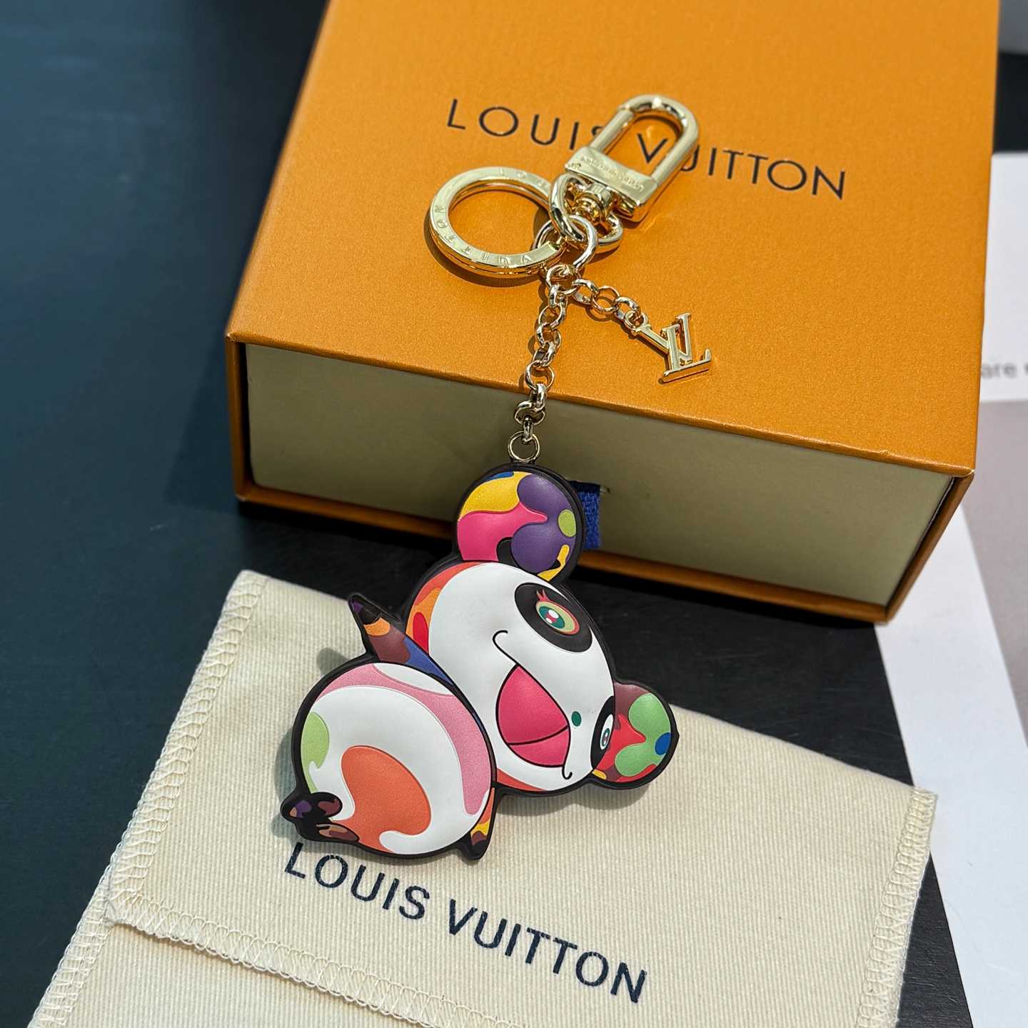 Louis Vuitton LV x TM Superflat Panda Key Holder   M02467 - DopestKickz