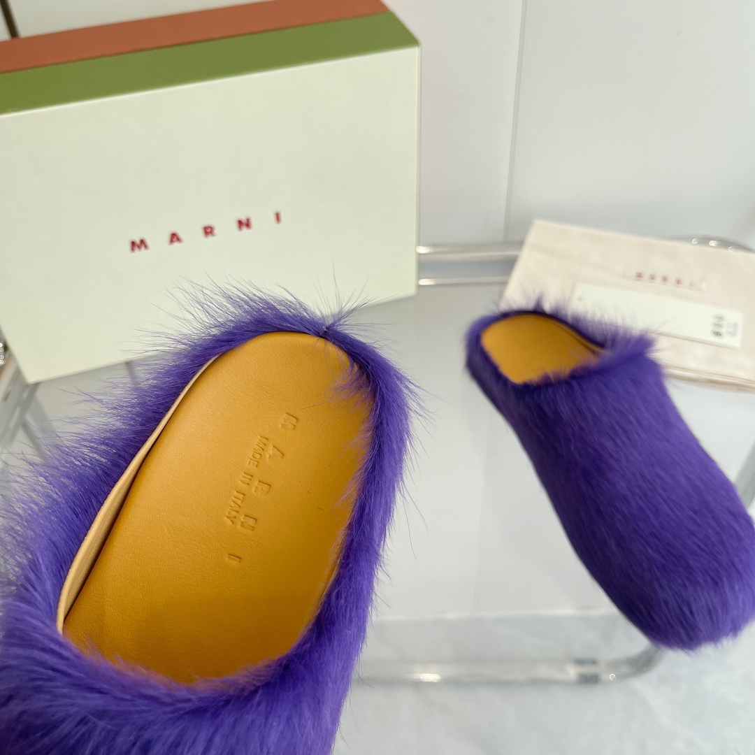 Marni Long Hair Calfskin Fussbett Sabot - DopestKickz
