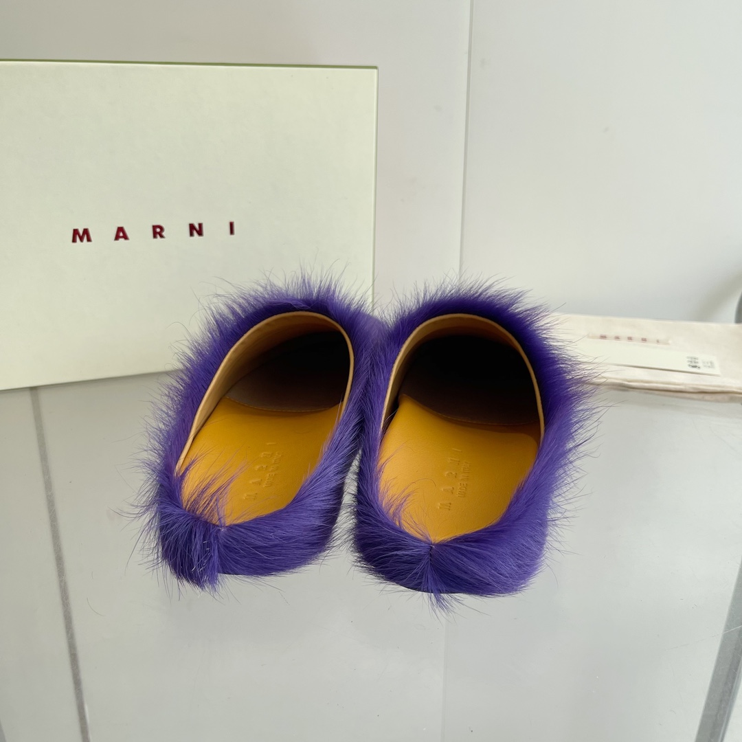 Marni Long Hair Calfskin Fussbett Sabot - DopestKickz