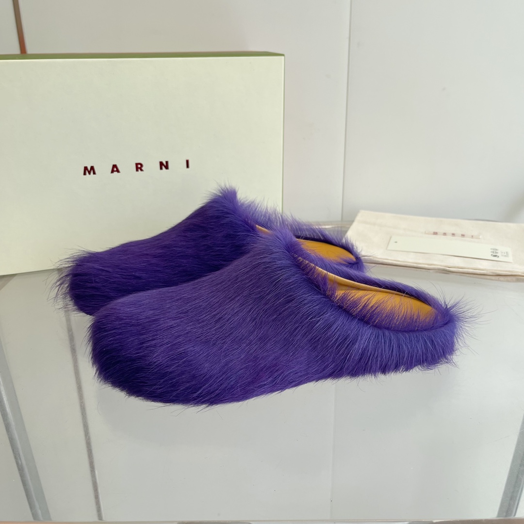 Marni Long Hair Calfskin Fussbett Sabot - DopestKickz
