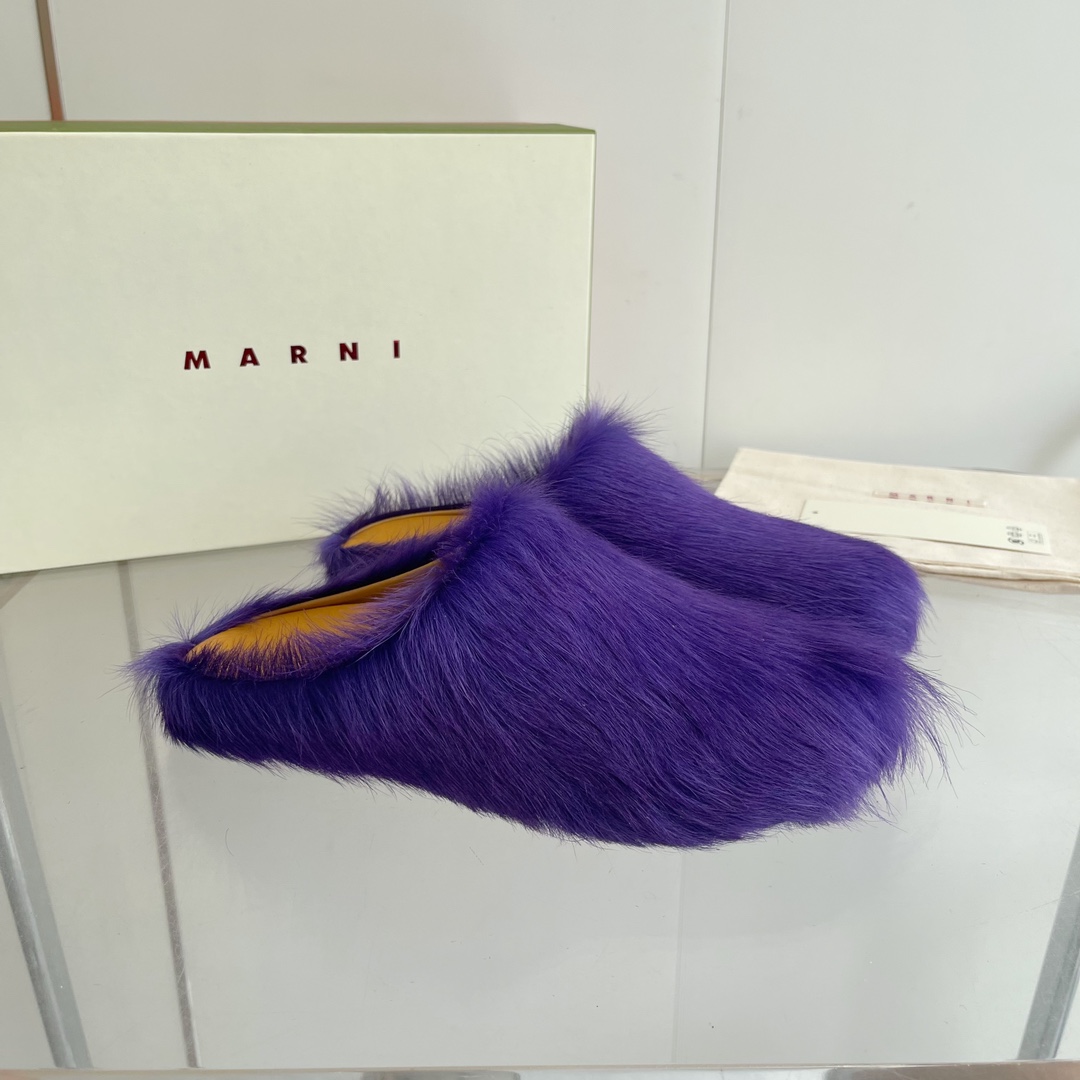 Marni Long Hair Calfskin Fussbett Sabot - DopestKickz