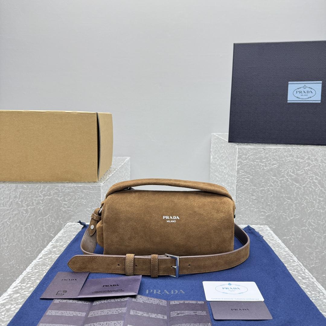 Prada Suede Shoulder Bag - DopestKickz