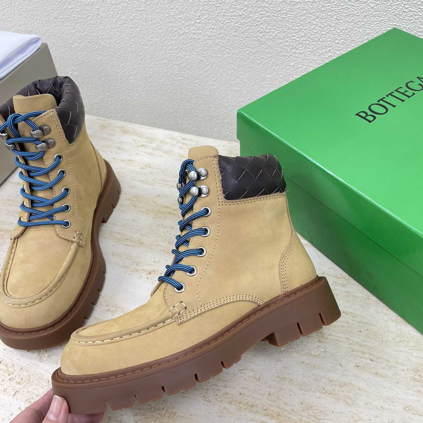 Bottega Veneta Haddock Lace-Up Ankle Boot - DopestKickz