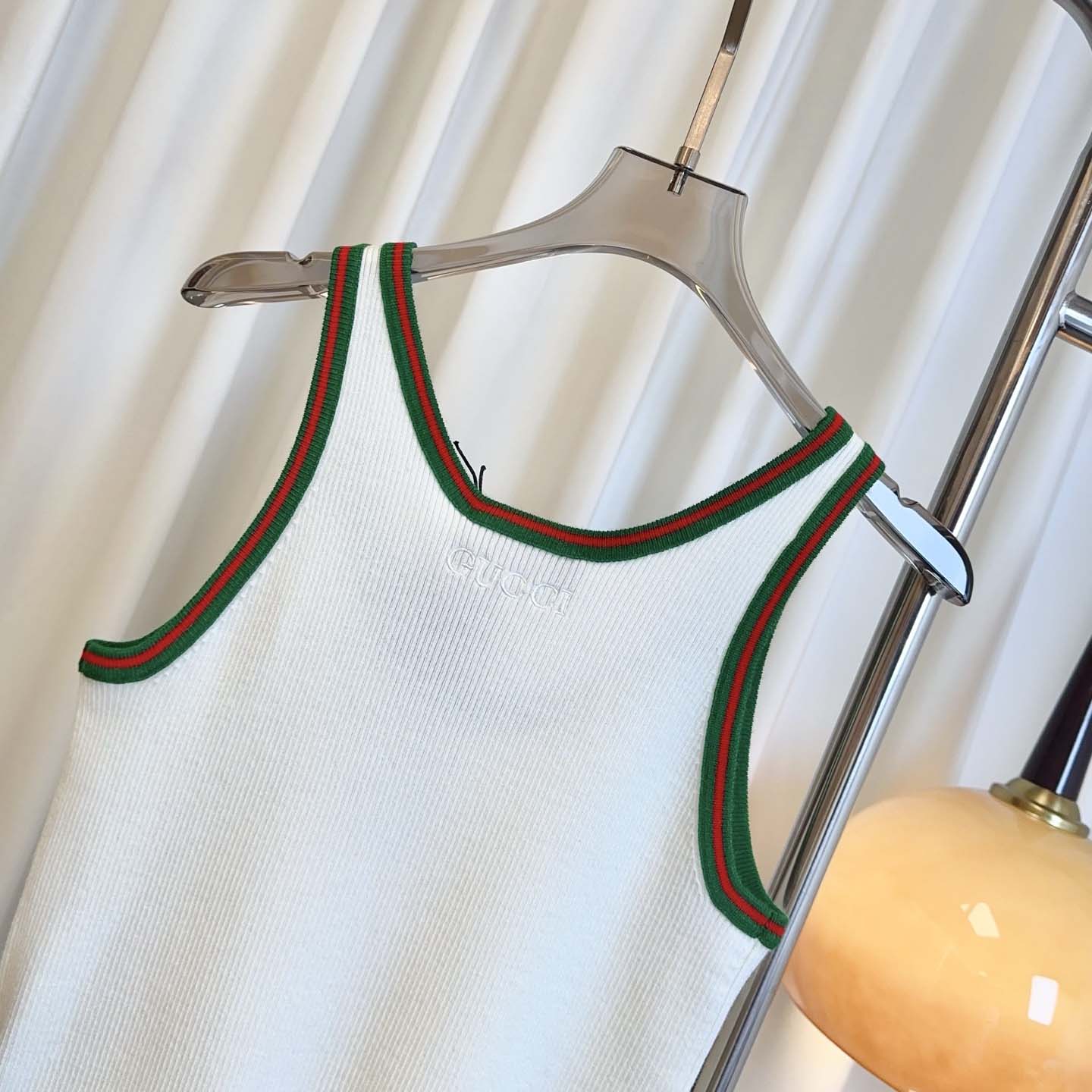 Gucci Cotton Tank Top With Web - DopestKickz