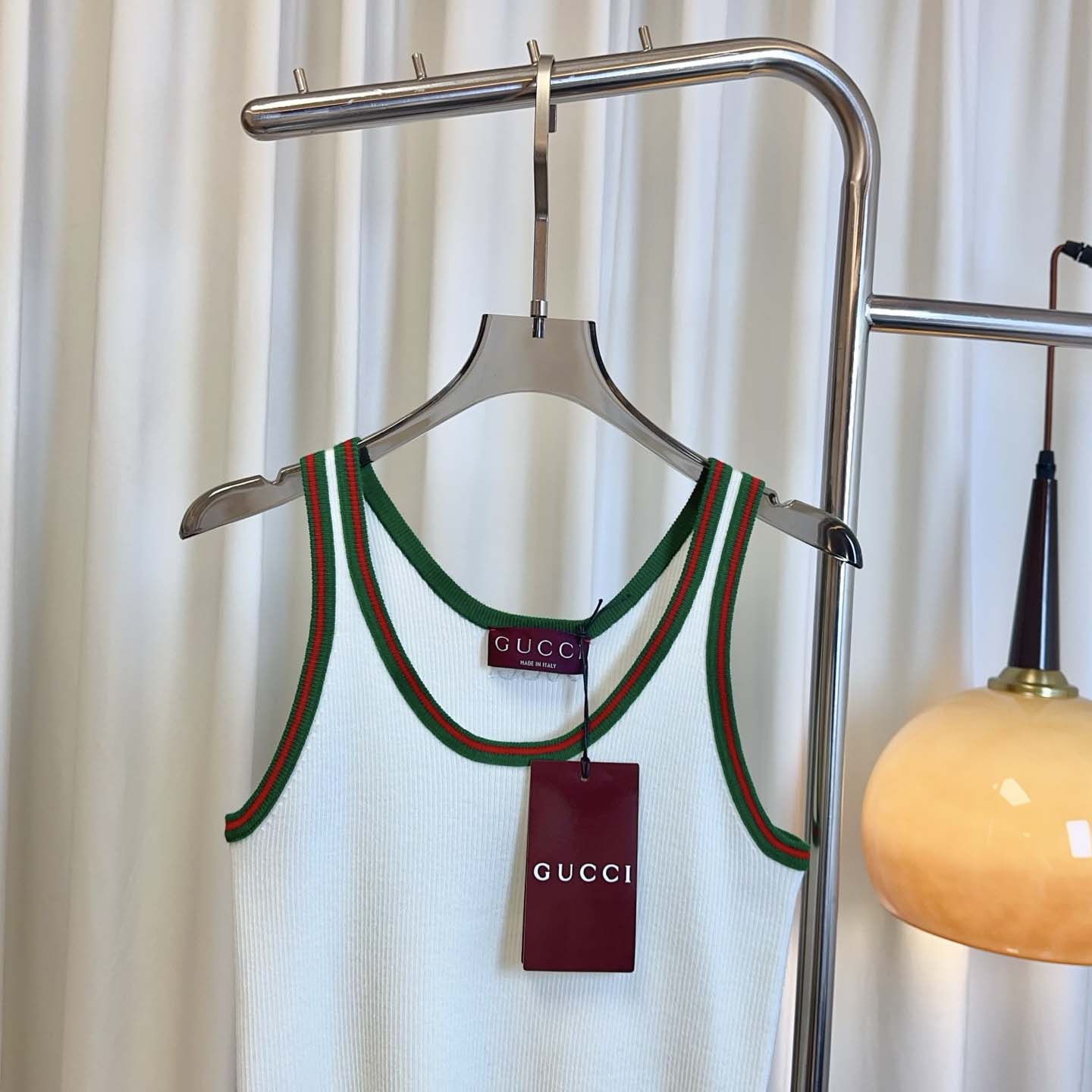 Gucci Cotton Tank Top With Web - DopestKickz