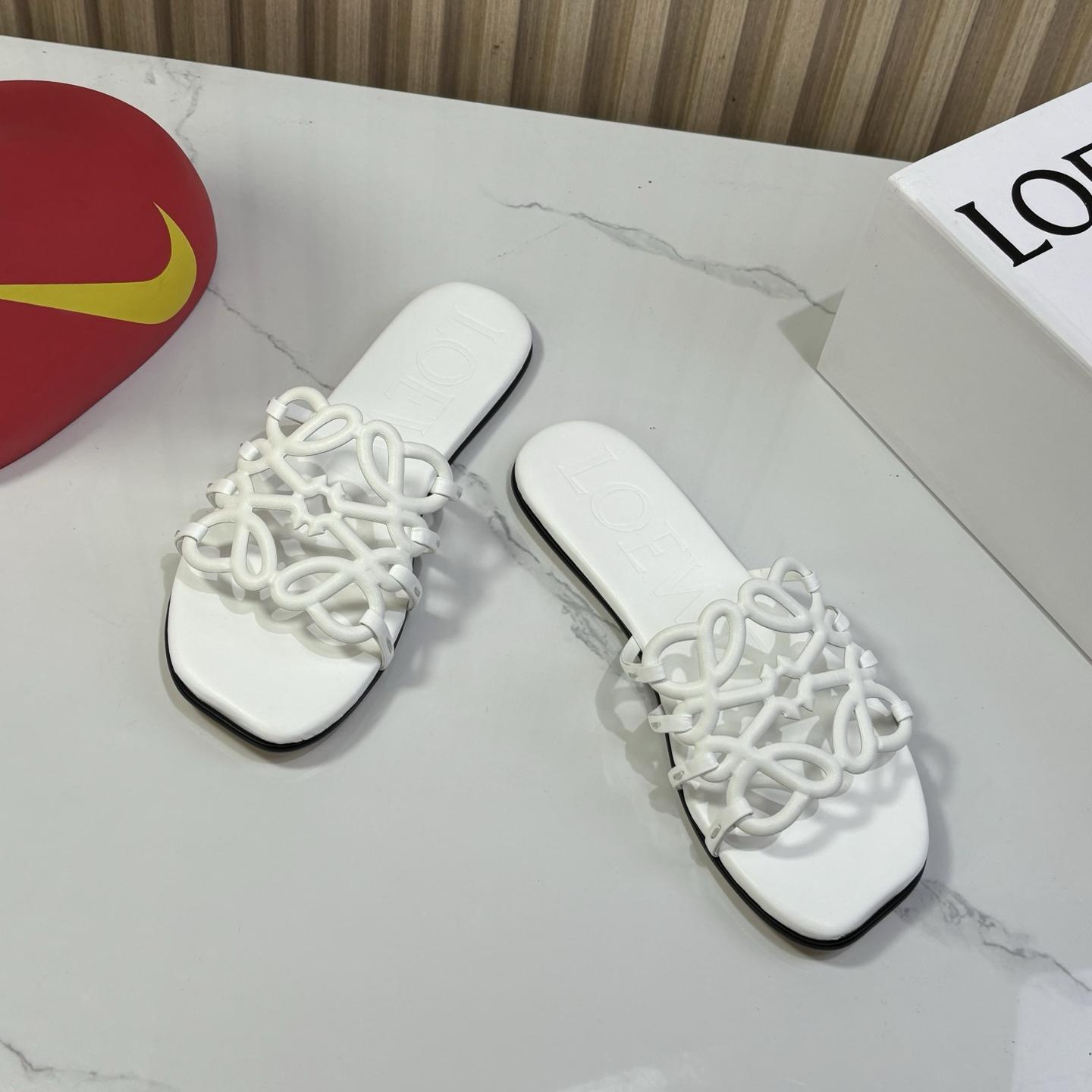 Loewe Petal Anagram Slide In Soft Calfskin - DopestKickz