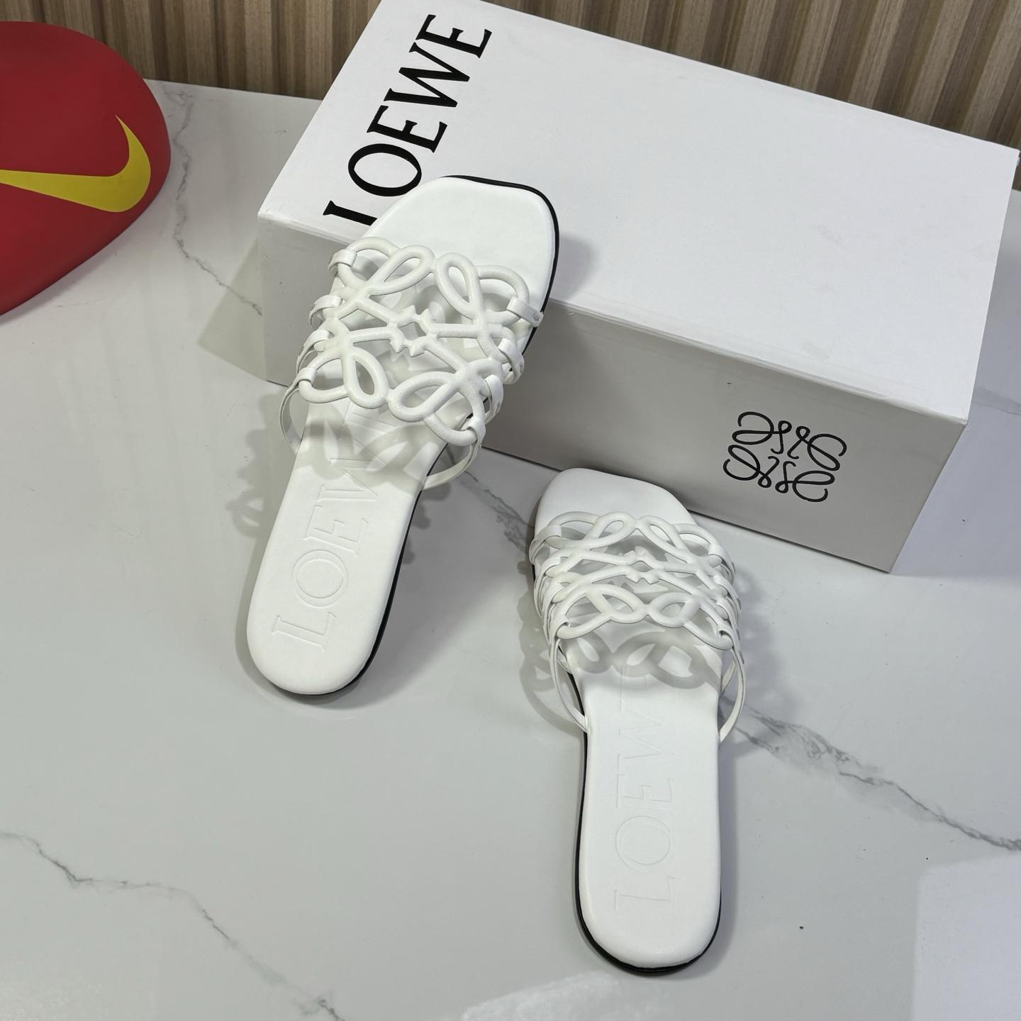 Loewe Petal Anagram Slide In Soft Calfskin - DopestKickz