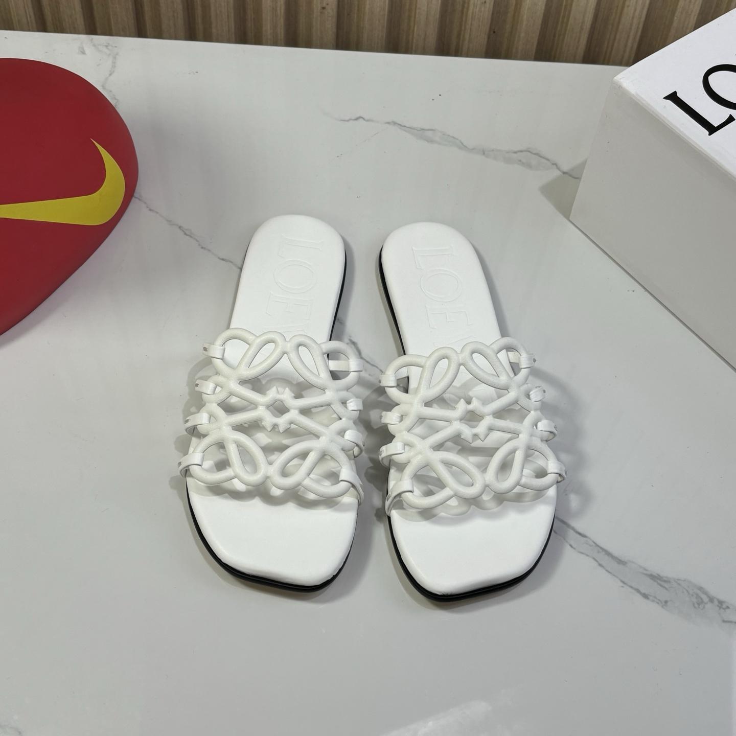 Loewe Petal Anagram Slide In Soft Calfskin - DopestKickz