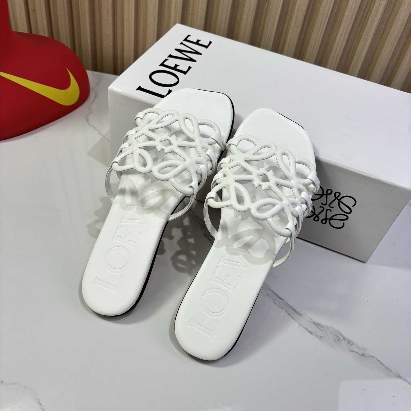 Loewe Petal Anagram Slide In Soft Calfskin - DopestKickz