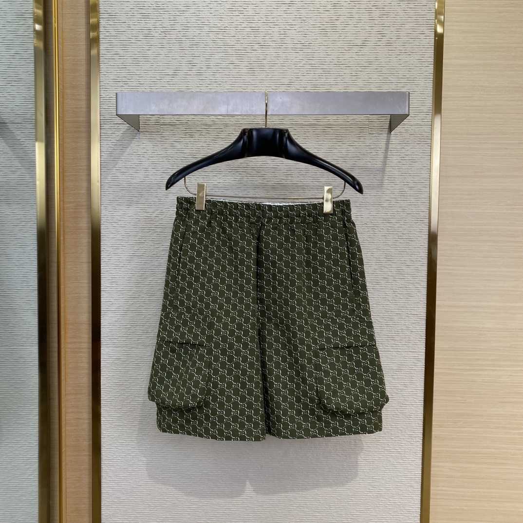 Gucci Cotton Jacquard Shorts With GG Shadow - DopestKickz