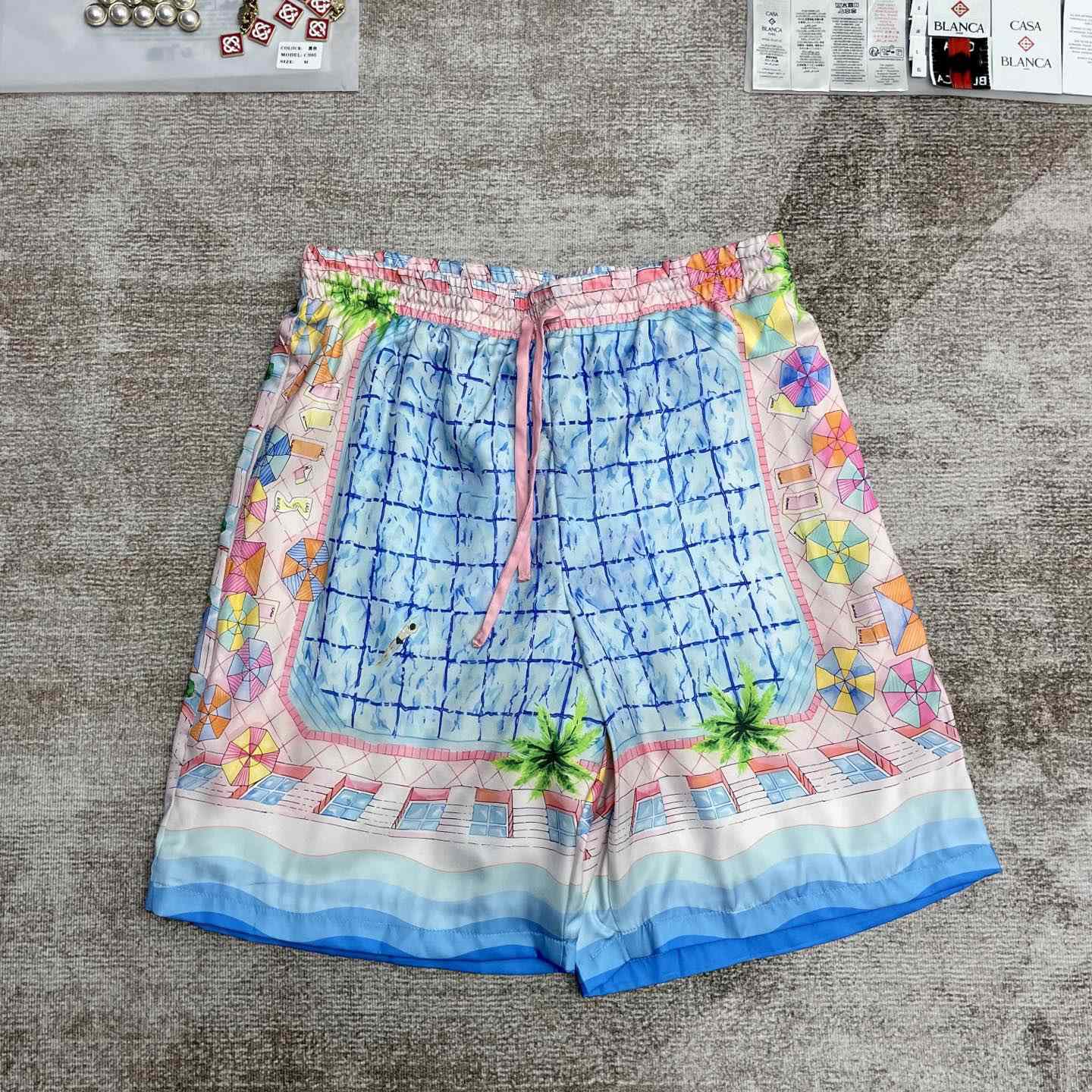 Casablanca Le Plongeon Silk Shorts   CA3517 - DopestKickz