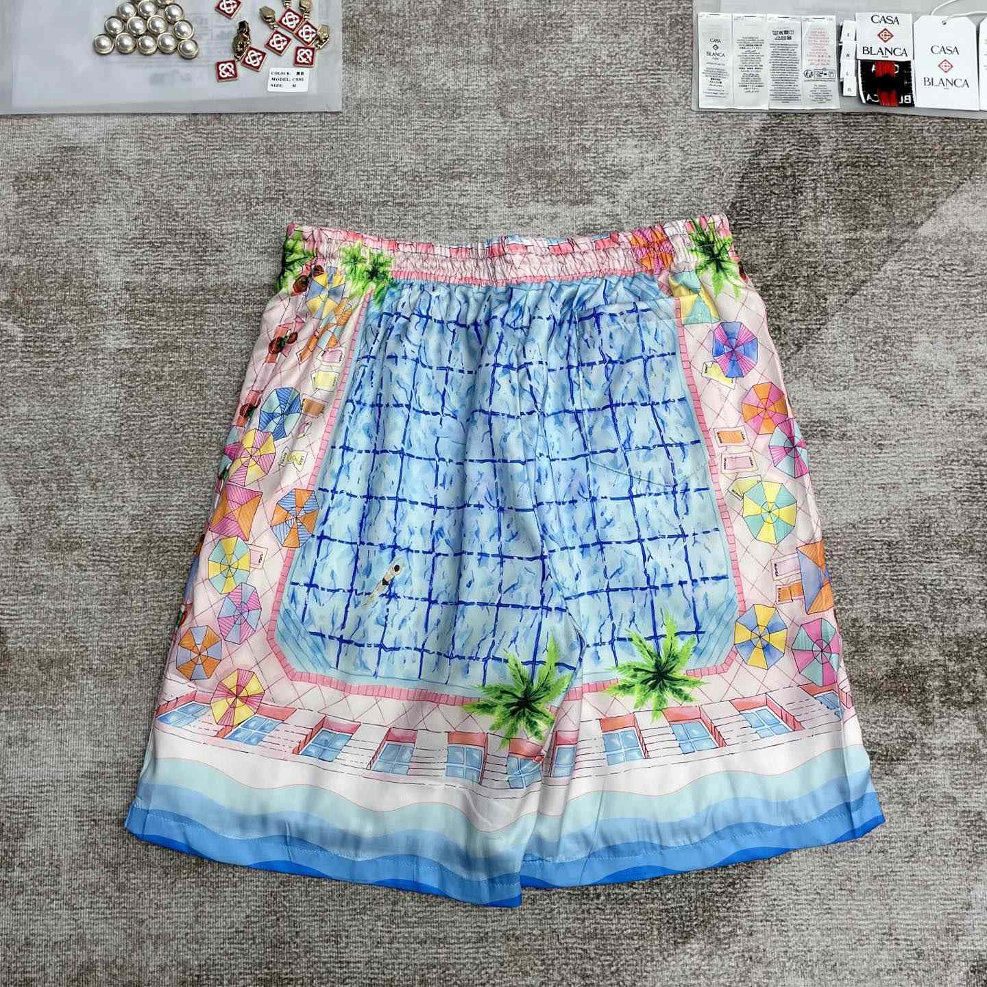 Casablanca Le Plongeon Silk Shorts   CA3517 - DopestKickz