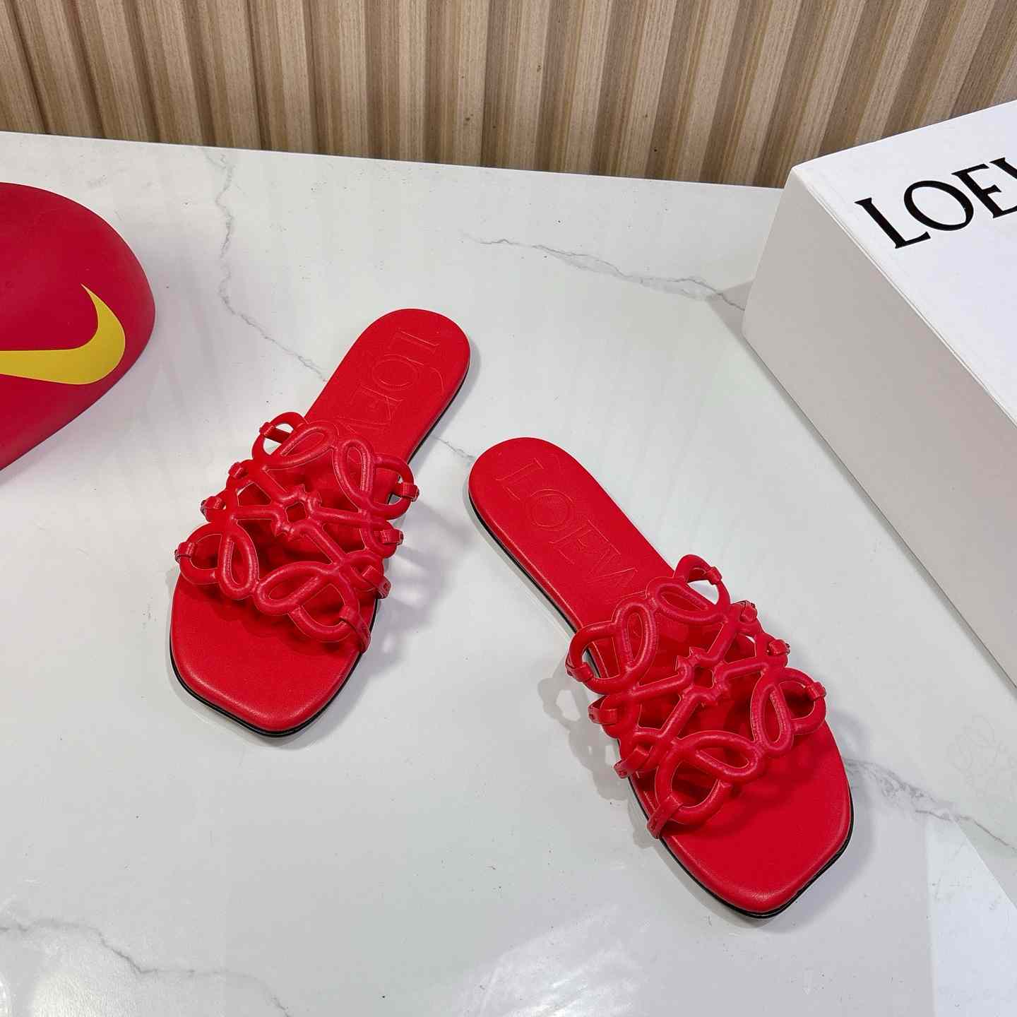 Loewe Petal Anagram Slide In Soft Calfskin - DopestKickz