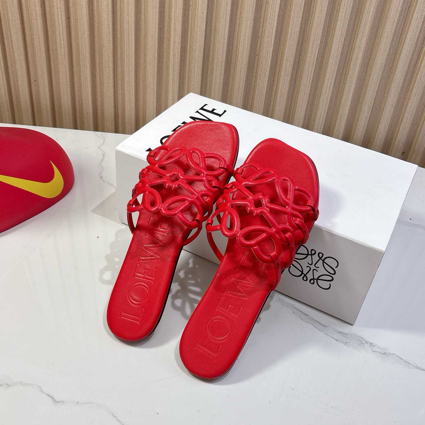 Loewe Petal Anagram Slide In Soft Calfskin - DopestKickz