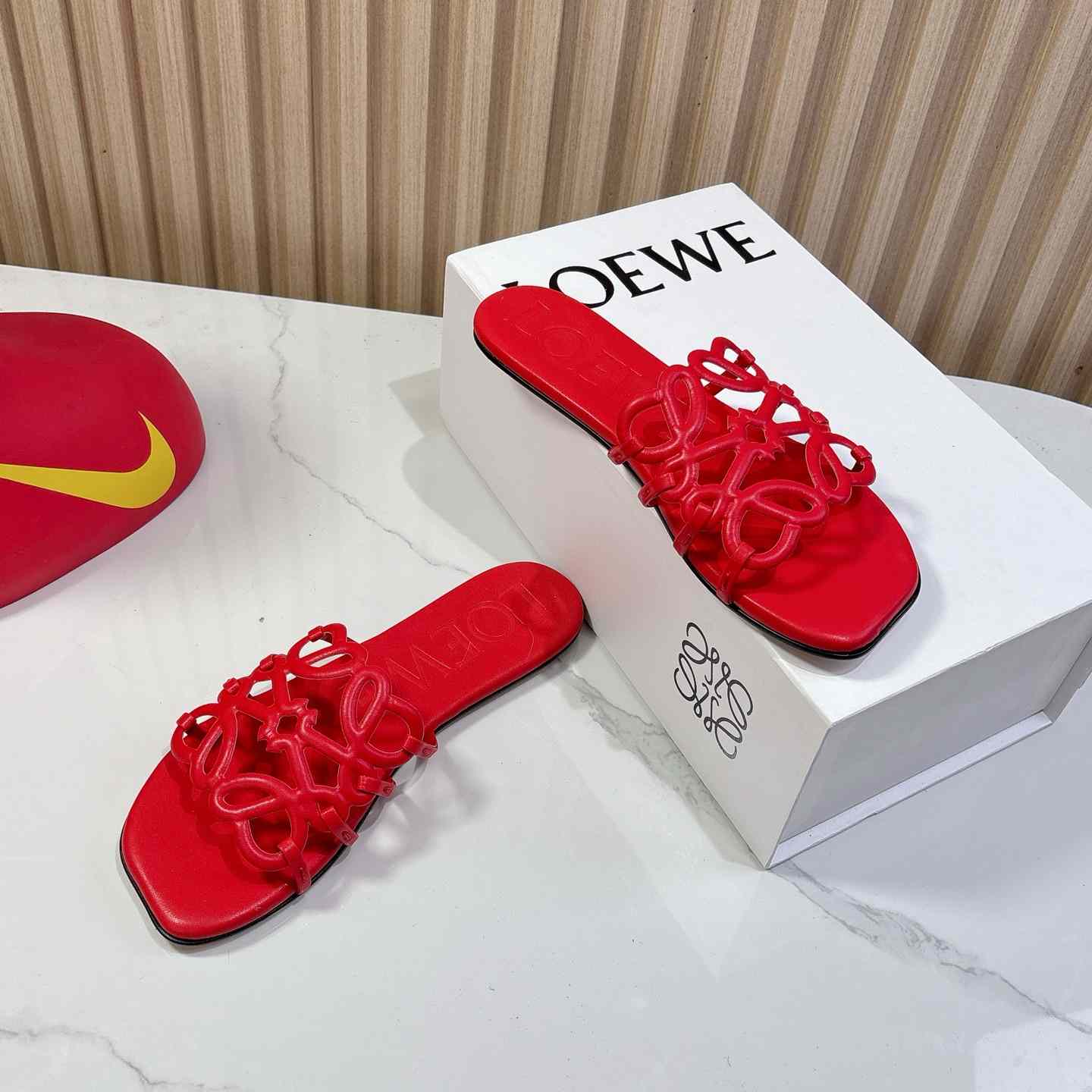 Loewe Petal Anagram Slide In Soft Calfskin - DopestKickz