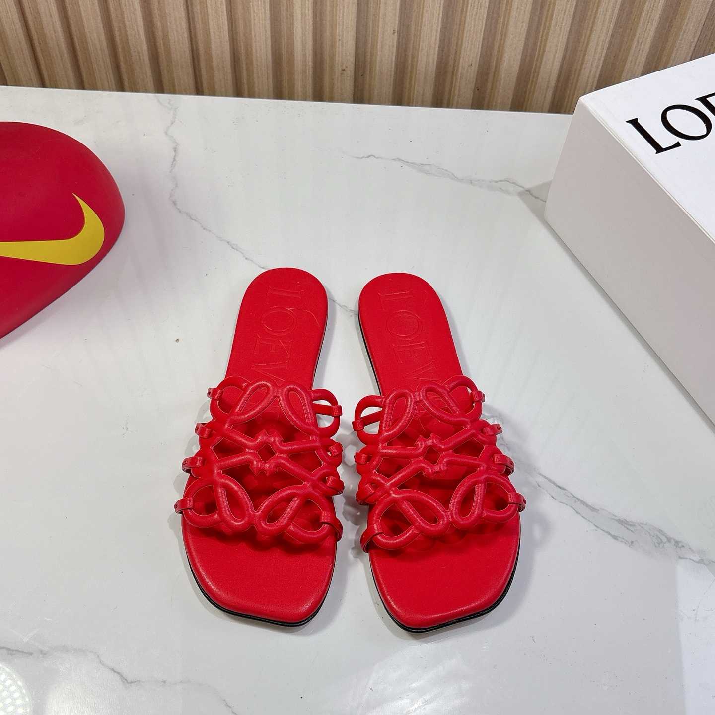 Loewe Petal Anagram Slide In Soft Calfskin - DopestKickz