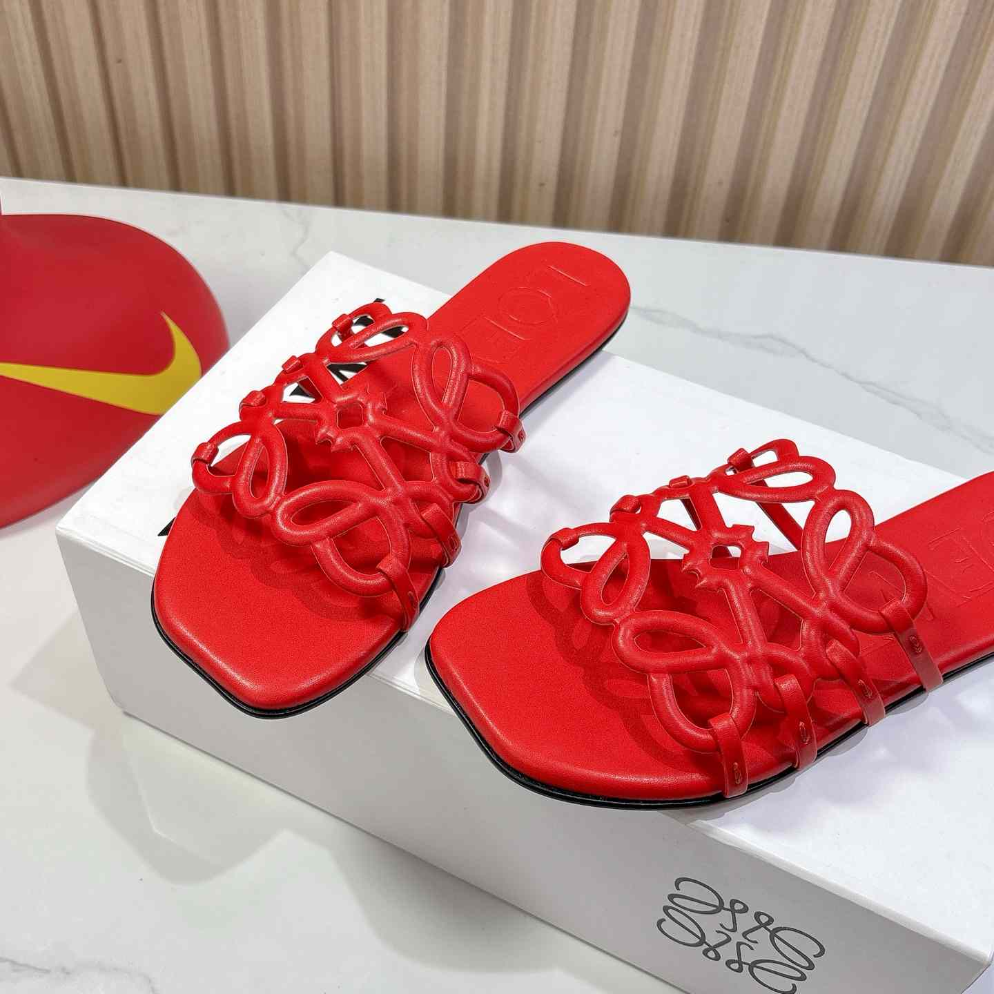 Loewe Petal Anagram Slide In Soft Calfskin - DopestKickz