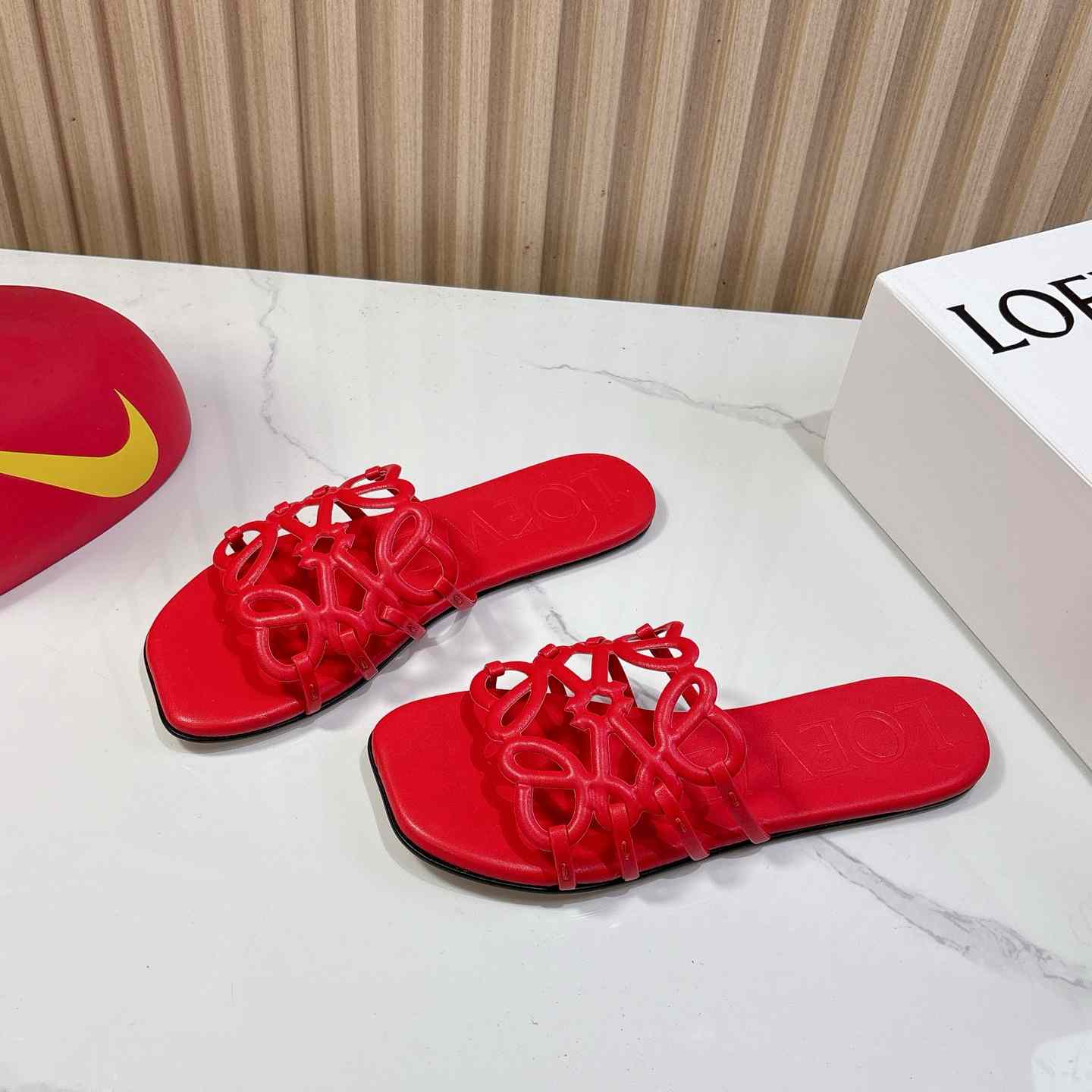 Loewe Petal Anagram Slide In Soft Calfskin - DopestKickz