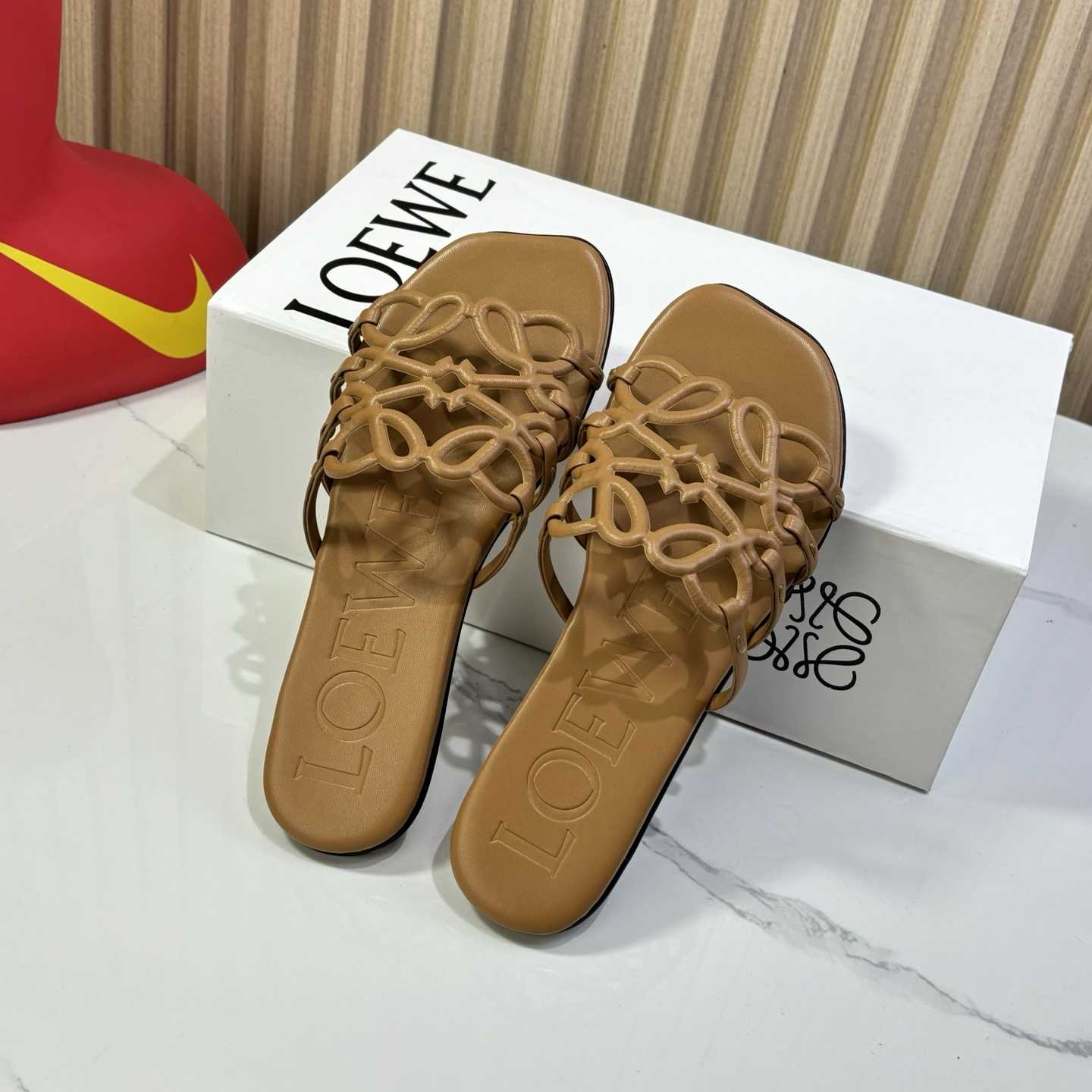 Loewe Petal Anagram Slide In Soft Calfskin - DopestKickz