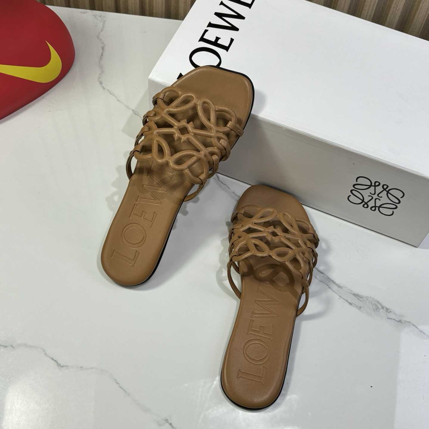 Loewe Petal Anagram Slide In Soft Calfskin - DopestKickz