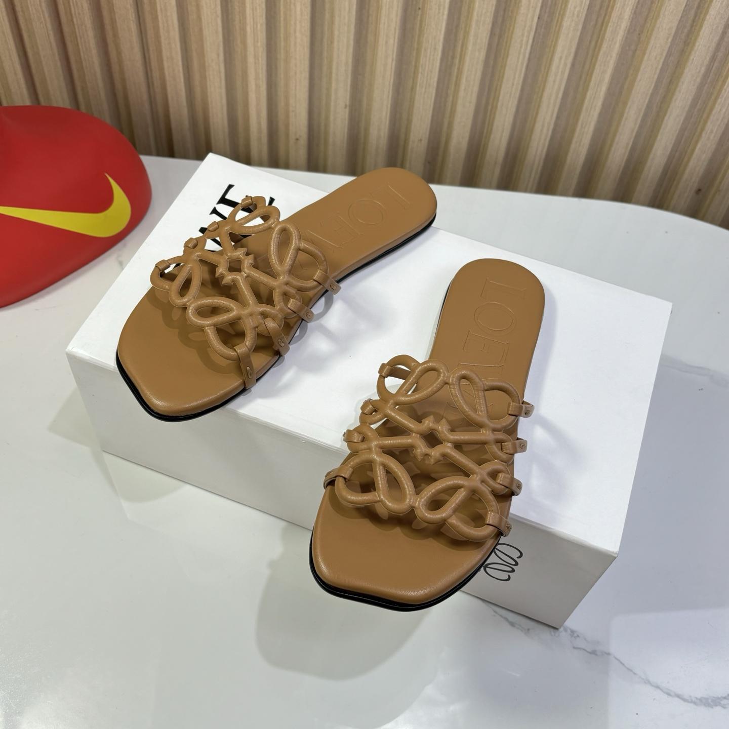 Loewe Petal Anagram Slide In Soft Calfskin - DopestKickz