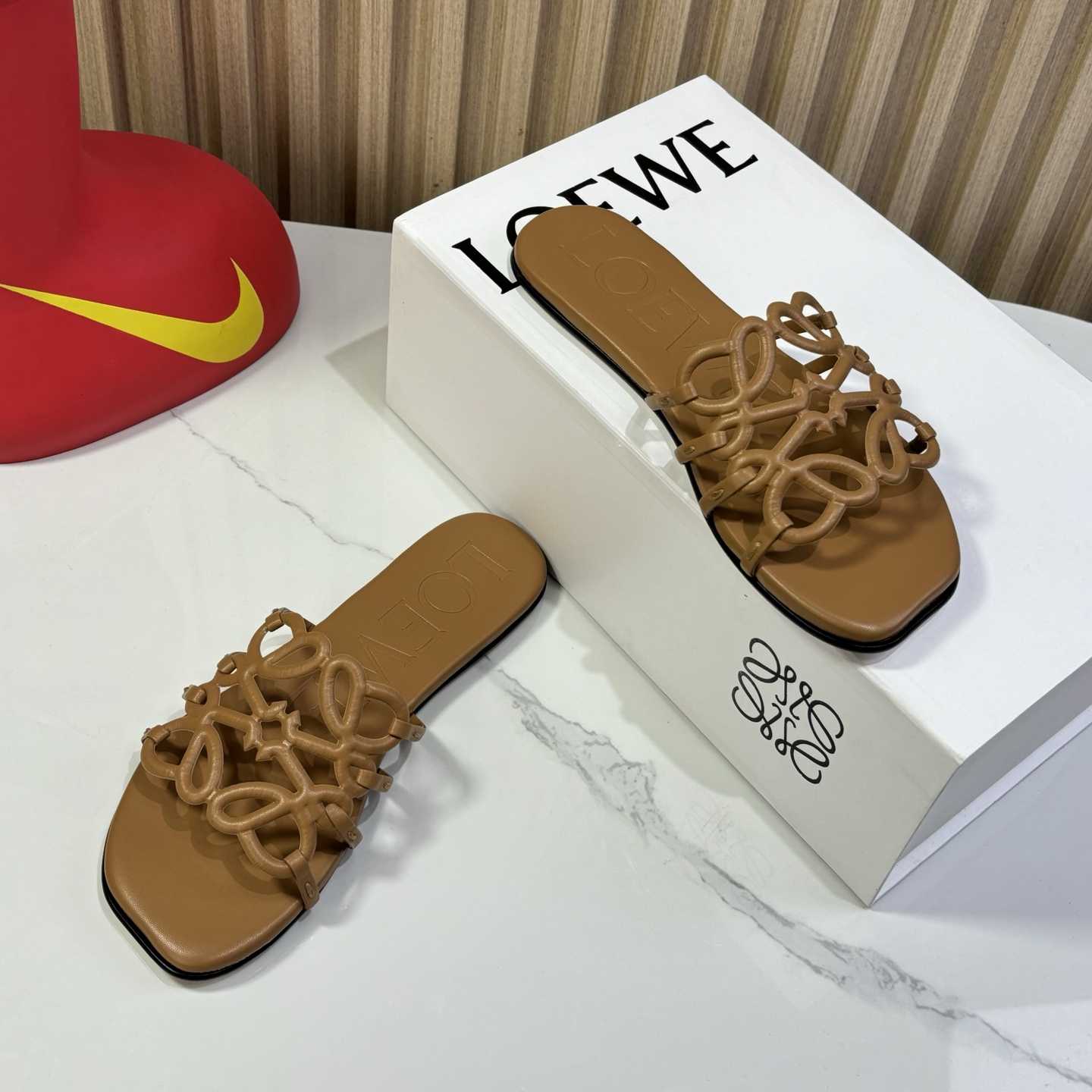 Loewe Petal Anagram Slide In Soft Calfskin - DopestKickz