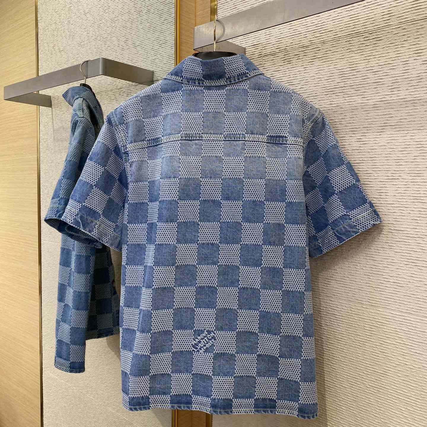 Louis Vuitton Damier Short-Sleeved Chambray Shirt   - DopestKickz