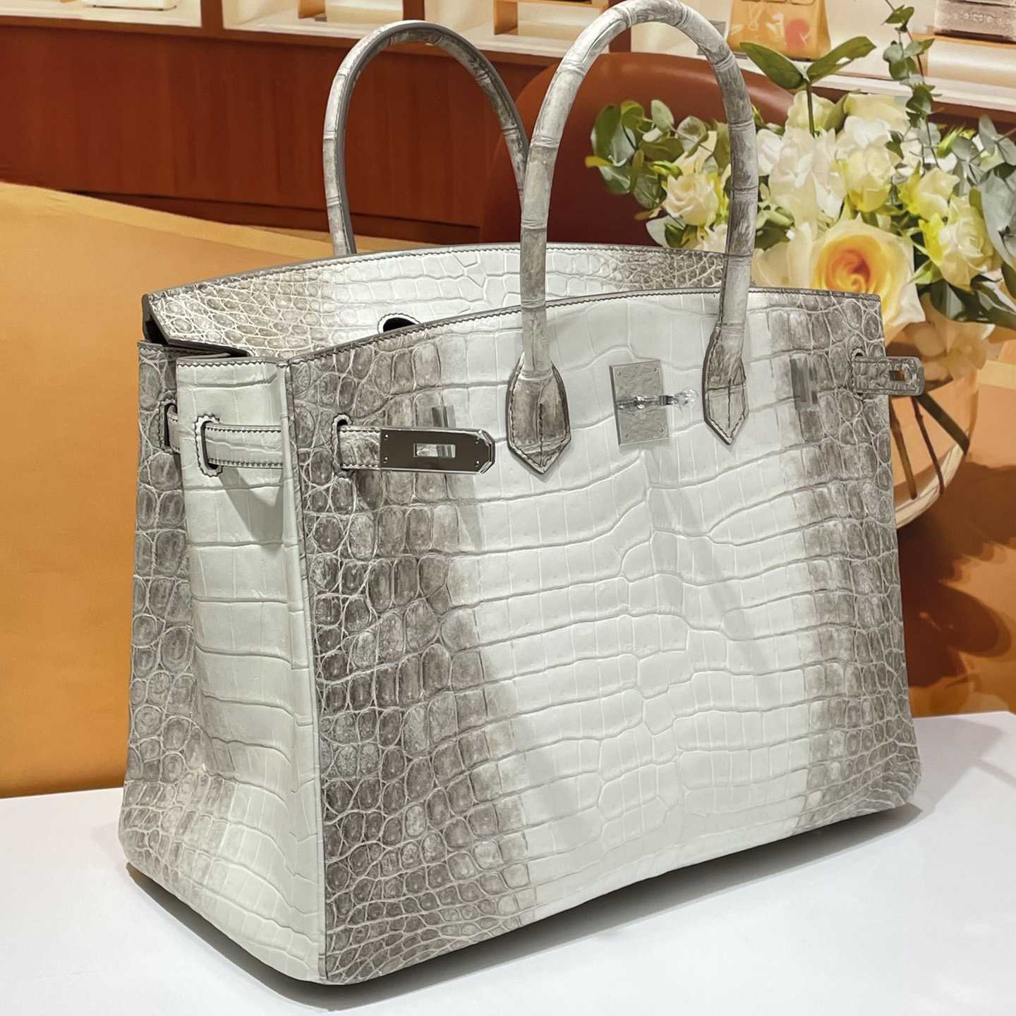 Hermes Birkin Crocodile White   35cm - DopestKickz