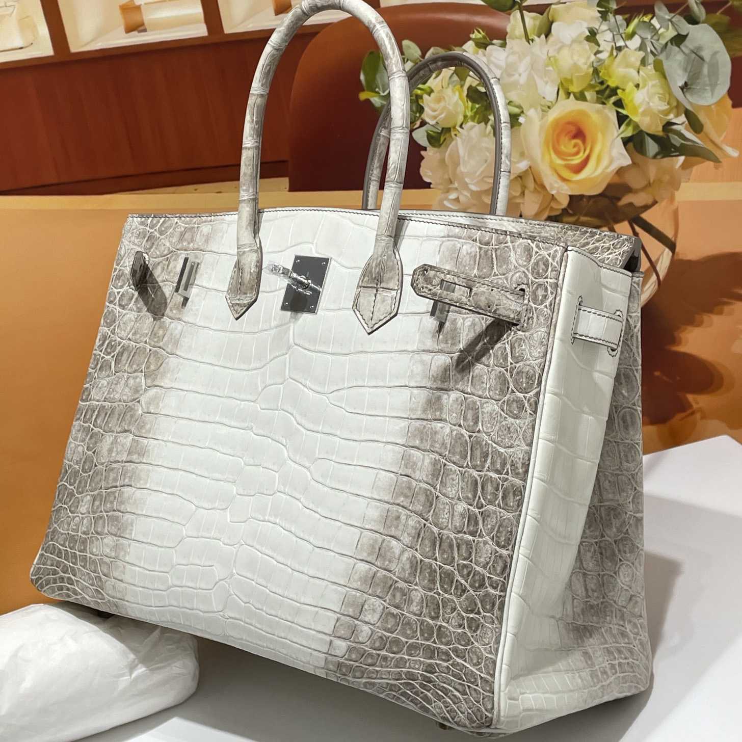 Hermes Birkin Crocodile White   35cm - DopestKickz