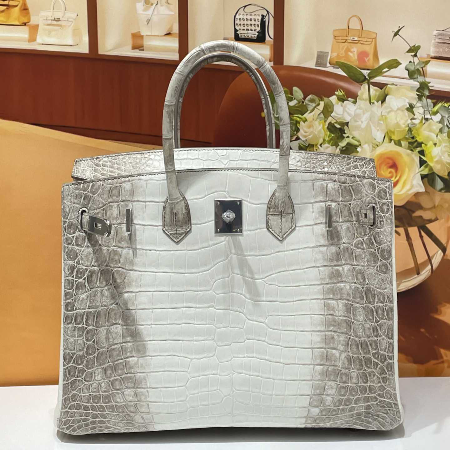 Hermes Birkin Crocodile White   35cm - DopestKickz