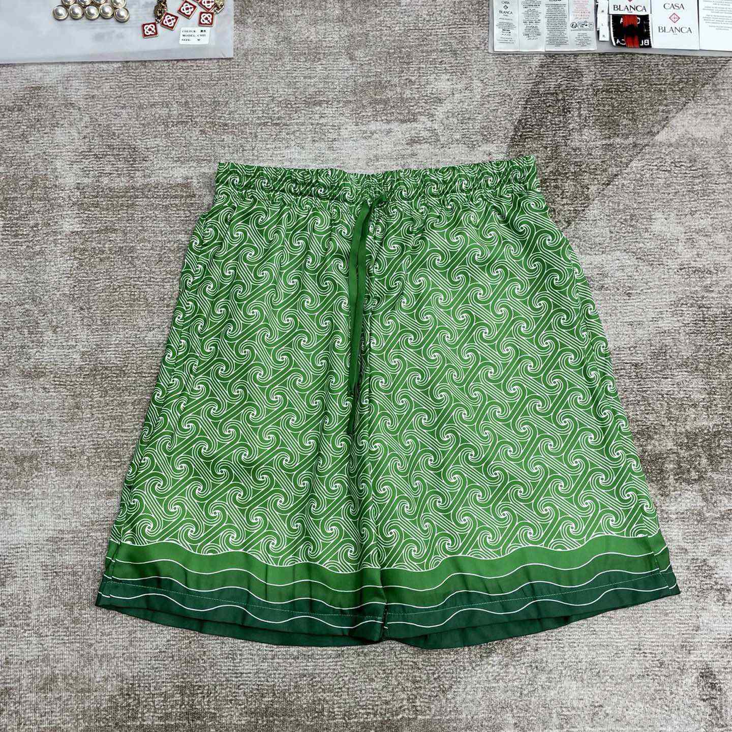 Casablanca Column Monogram Silk Shorts   CA3519 - DopestKickz