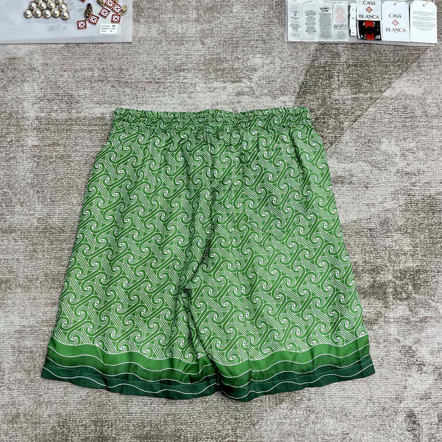 Casablanca Column Monogram Silk Shorts   CA3519 - DopestKickz