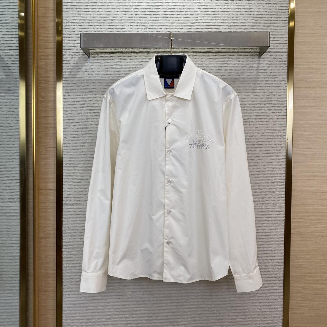 Louis Vuitton Embellished Open Collar Long-Sleeved Shirt   1AFVQQ - DopestKickz