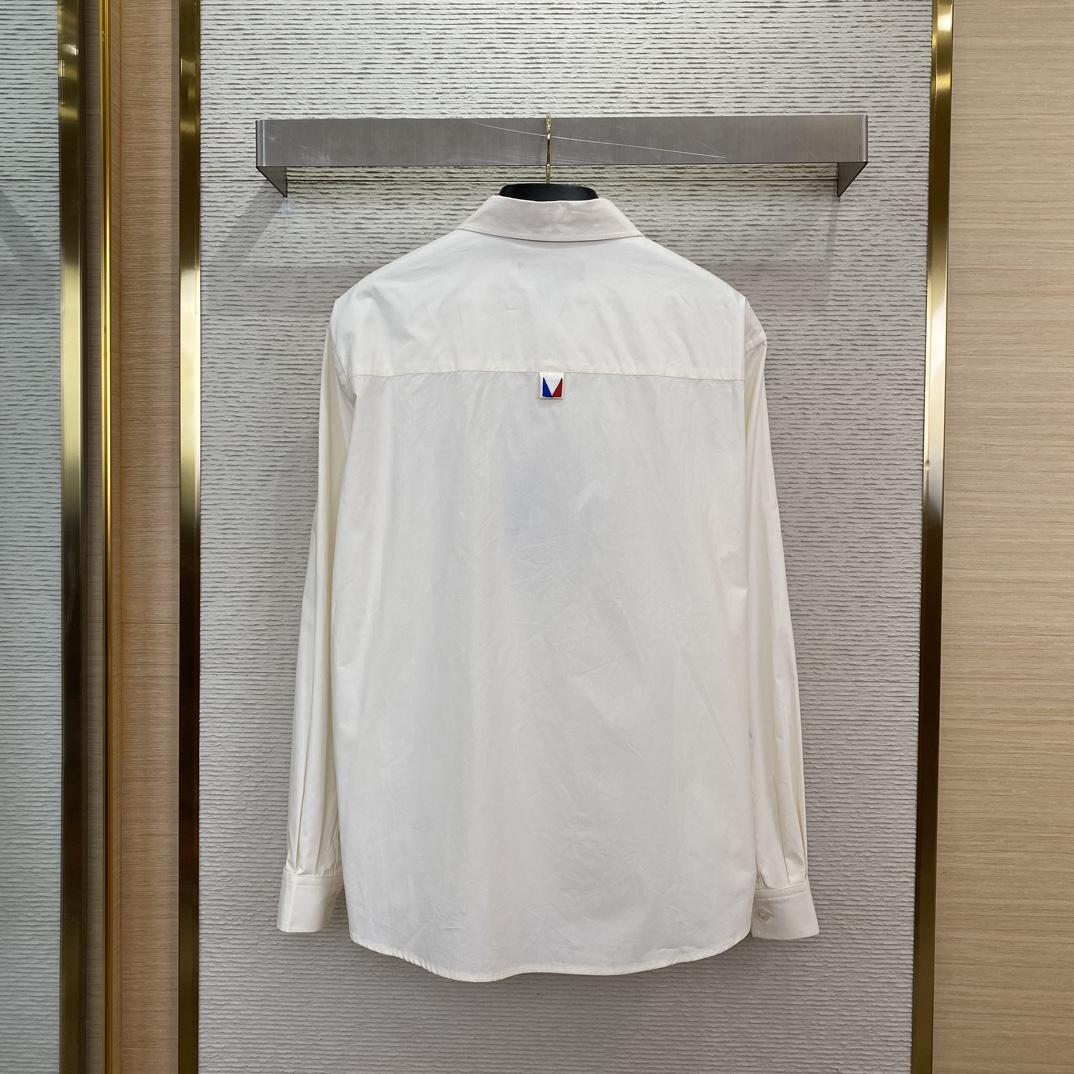 Louis Vuitton Embellished Open Collar Long-Sleeved Shirt   1AFVQQ - DopestKickz