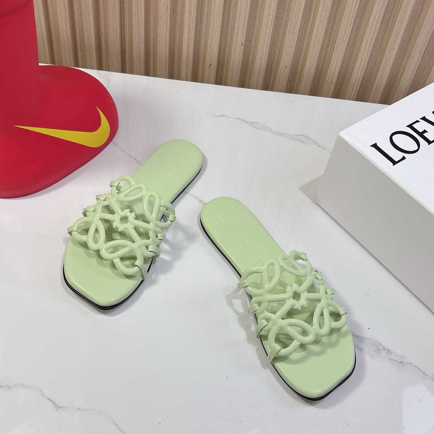 Loewe Petal Anagram Slide In Soft Calfskin - DopestKickz