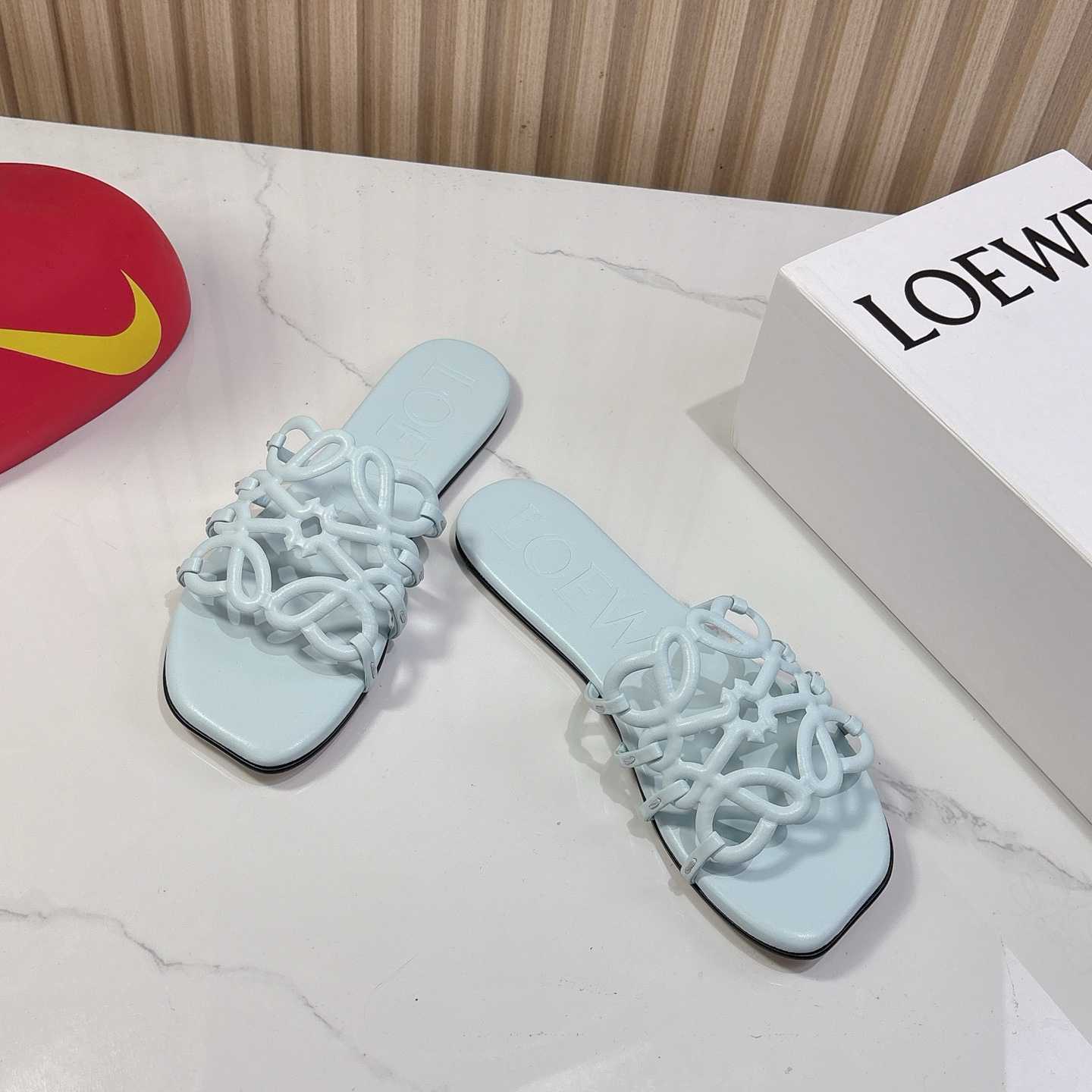 Loewe Petal Anagram Slide In Soft Calfskin  - DopestKickz