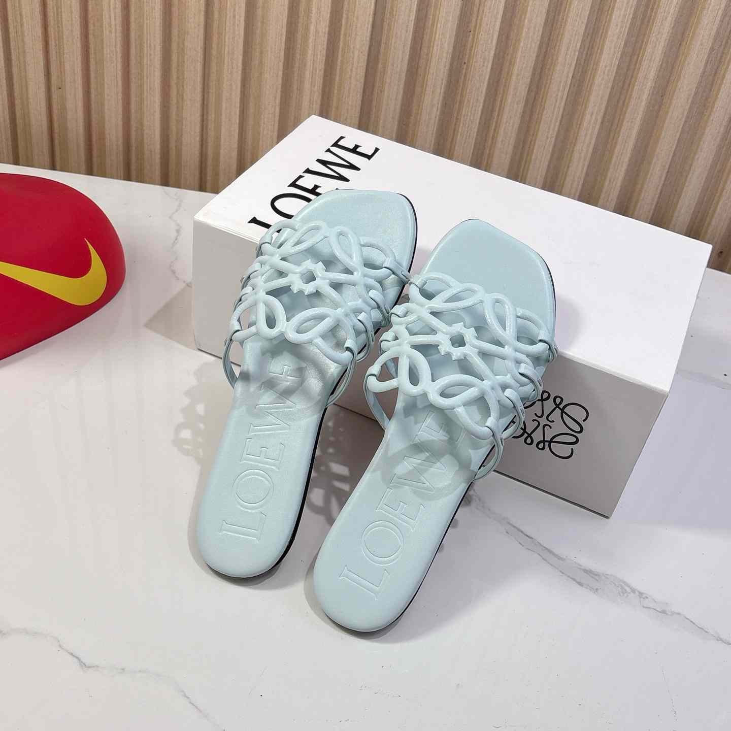 Loewe Petal Anagram Slide In Soft Calfskin  - DopestKickz