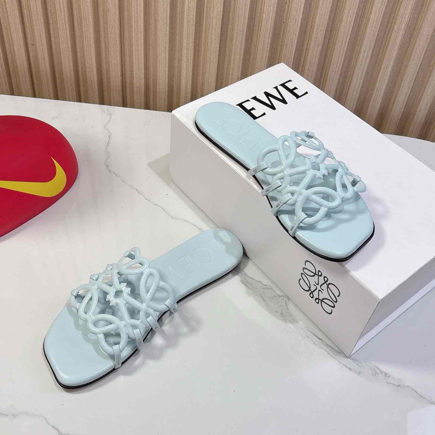 Loewe Petal Anagram Slide In Soft Calfskin  - DopestKickz