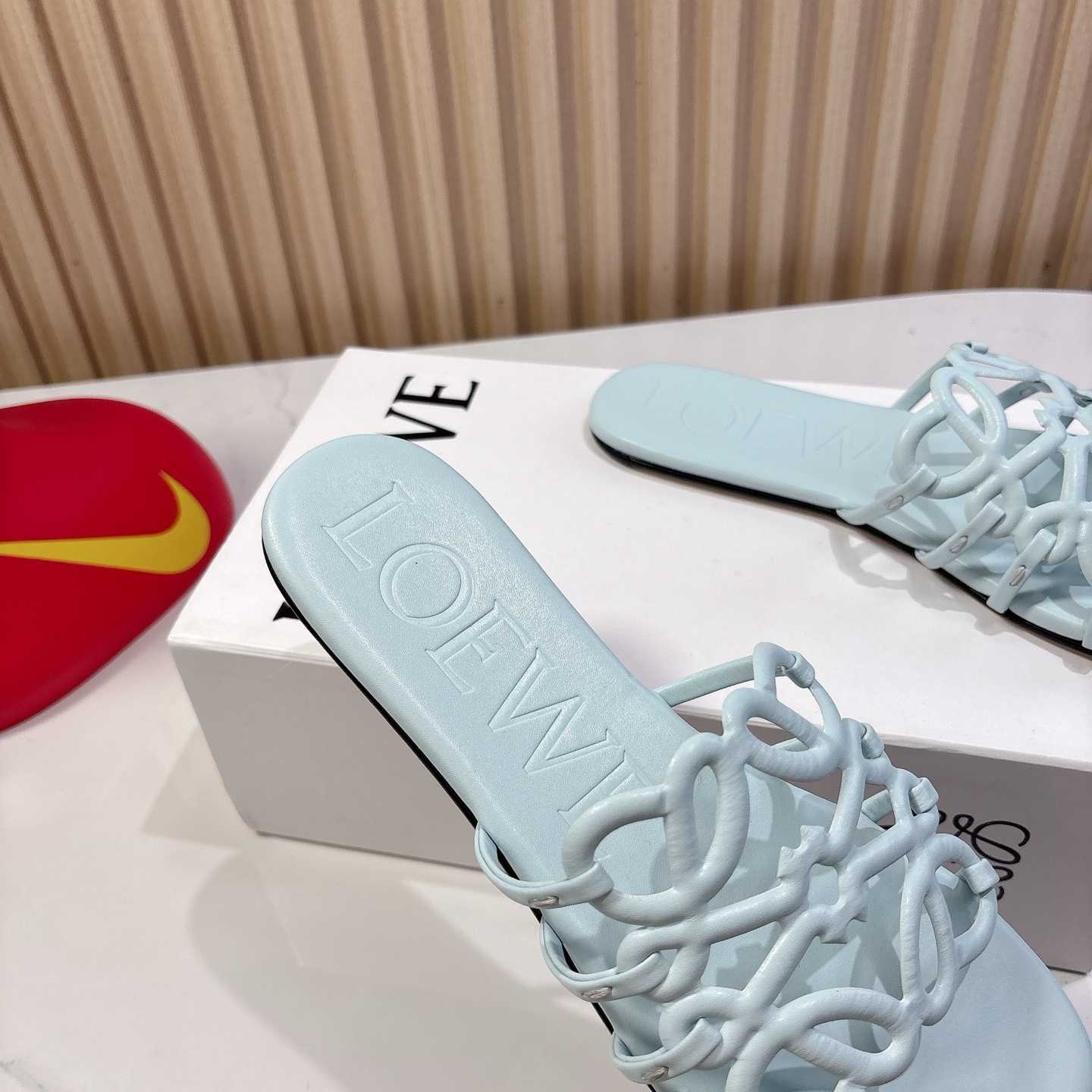 Loewe Petal Anagram Slide In Soft Calfskin  - DopestKickz