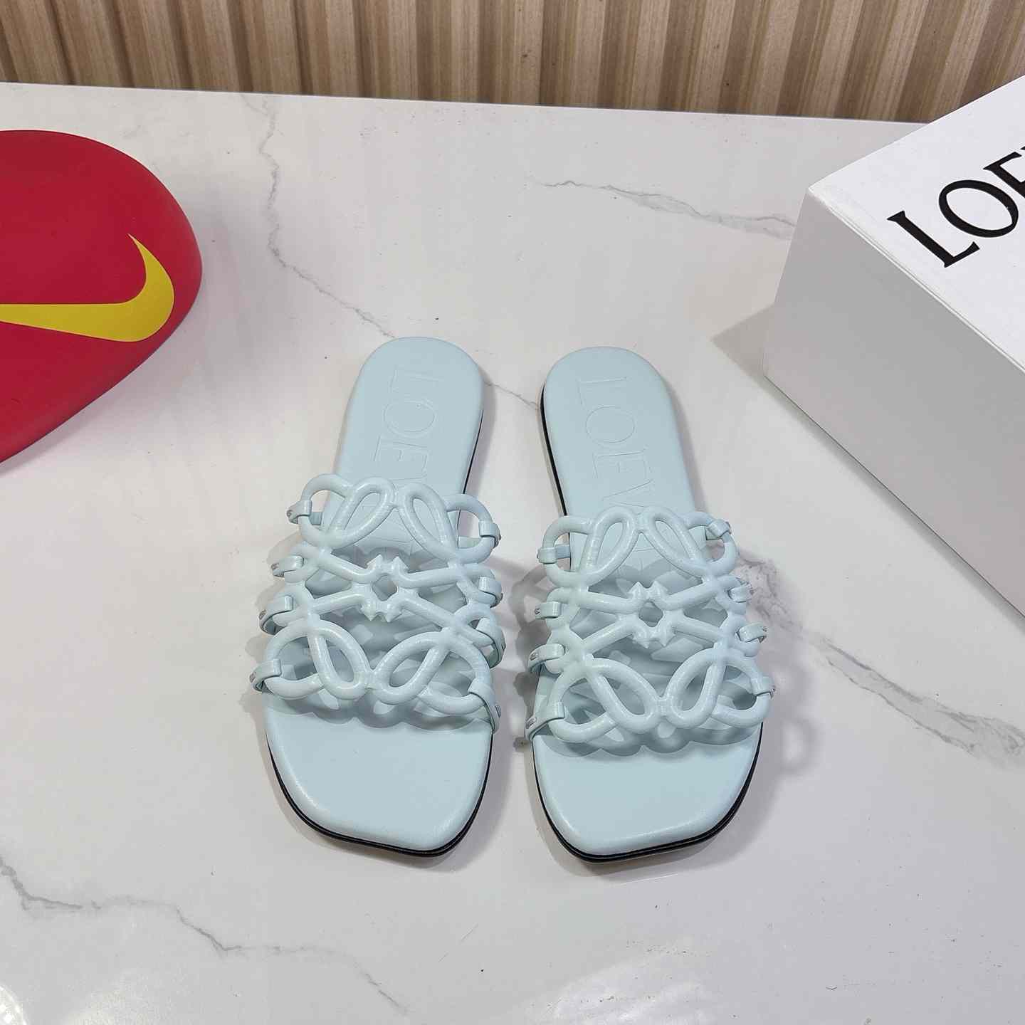 Loewe Petal Anagram Slide In Soft Calfskin  - DopestKickz