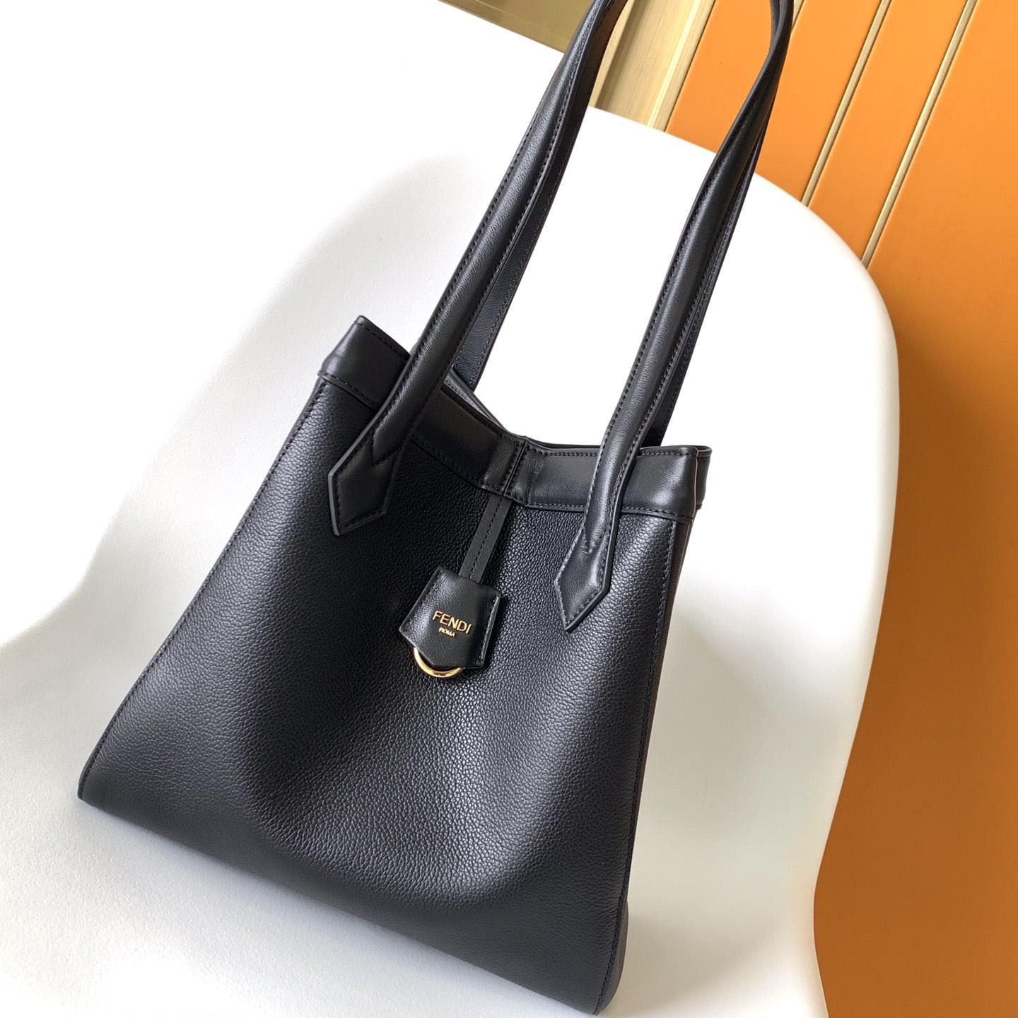 Fendi Origami Medium Black Leather Bag  - DopestKickz