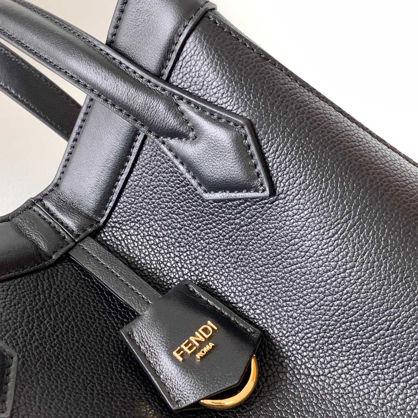 Fendi Origami Medium Black Leather Bag  - DopestKickz