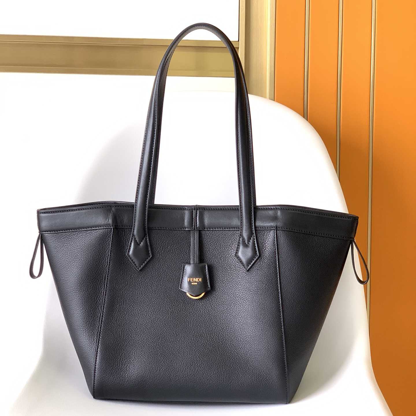 Fendi Origami Medium Black Leather Bag  - DopestKickz