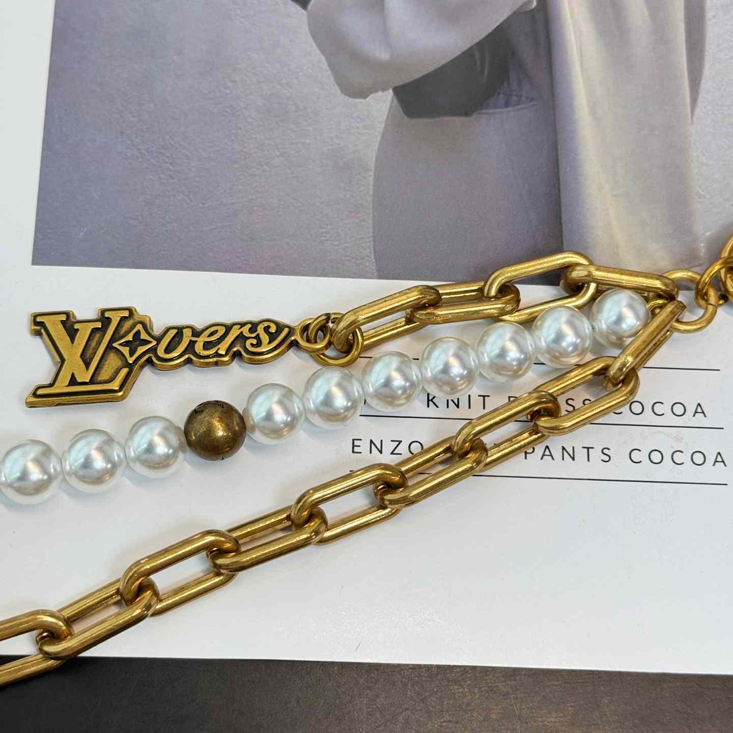 Louis Vuitton Chain Belt Pearls Bag Charm  M01689 - DopestKickz