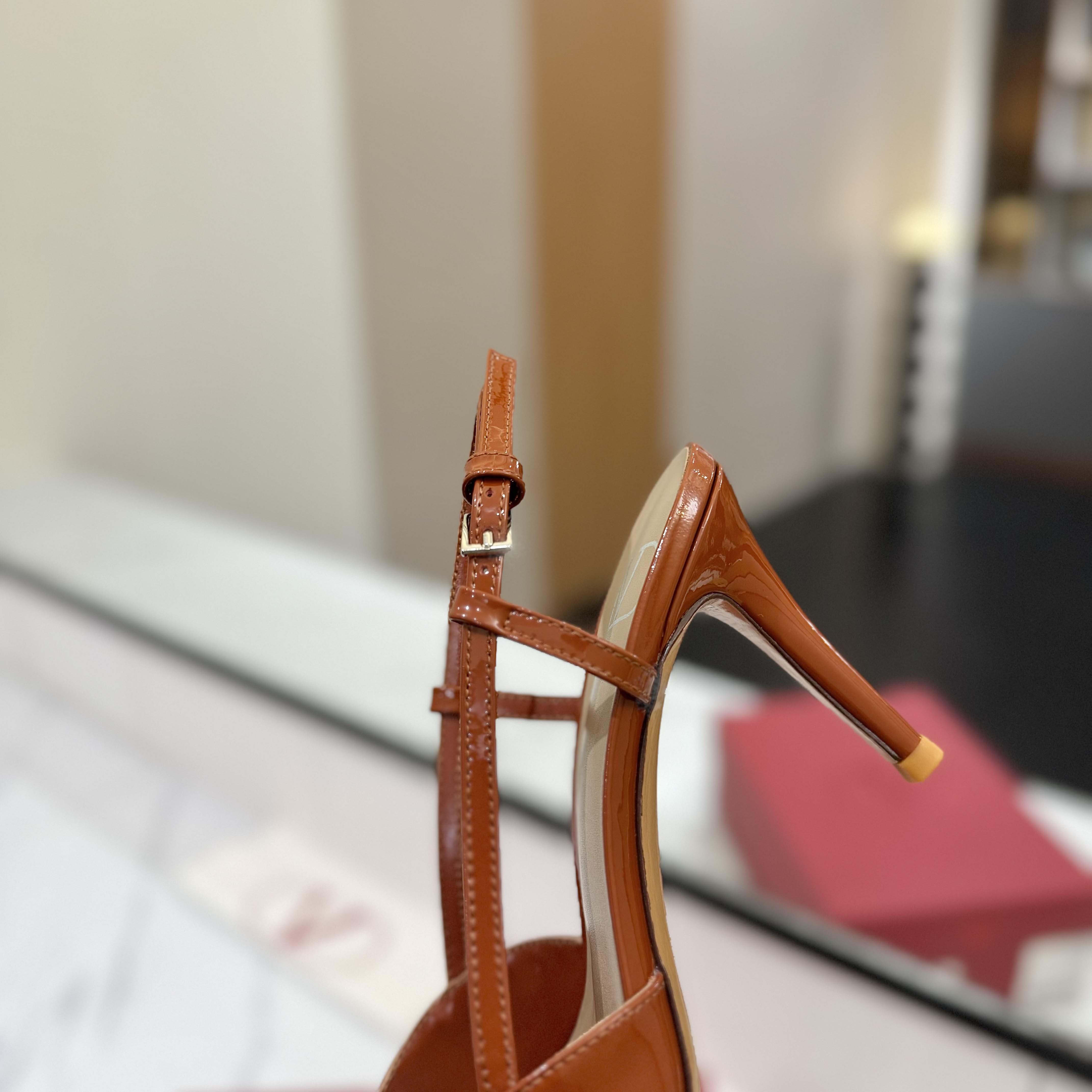 Vlogo Signature Patent Leather Slingback Pump 80mm - DopestKickz