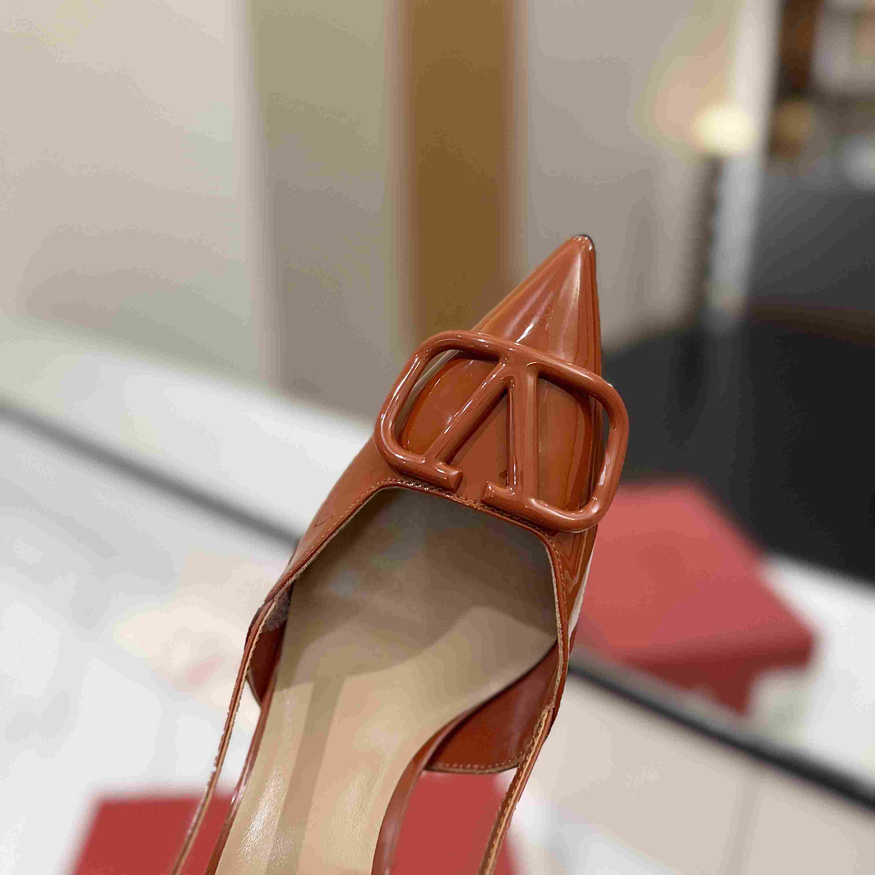 Vlogo Signature Patent Leather Slingback Pump 80mm - DopestKickz